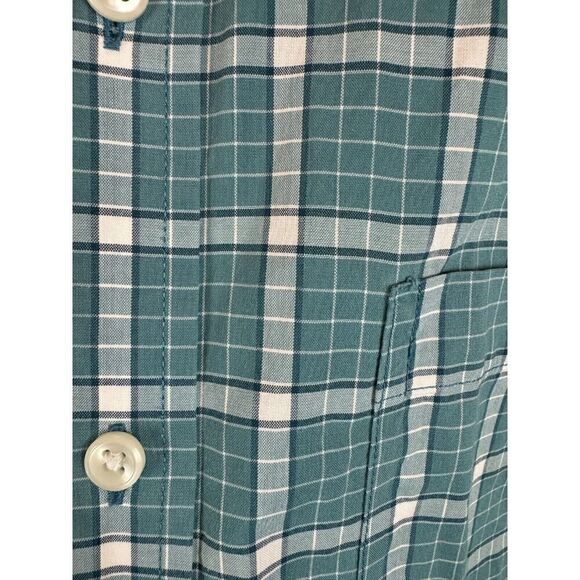L.L. BEAN blue white check cotton wrinkle resistant mens dress shirt size L - Picture 3 of 8